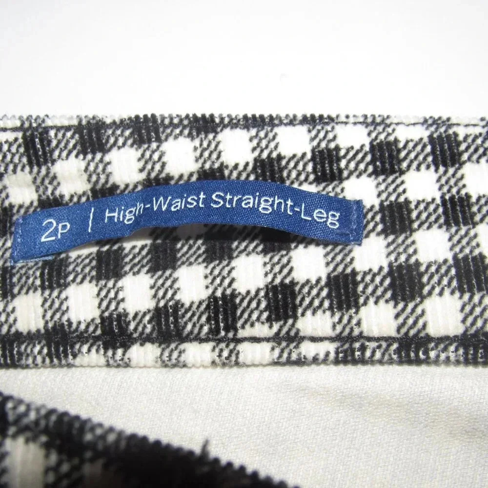 NWT TALBOTS Flawless Slimming High-Waisted Straight Leg Plaid Corduroy Pants 2P - Picture 6 of 8